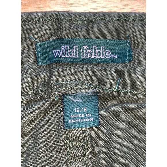 Wild Fable Junior Teens Mid-Rise Regular Fit Cargo Pants Olive Green Size 12 - Picture 13 of 16